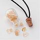 Natural & Synthetic Gemstone Glass Wishing Bottle Pendant Necklaces NJEW-JN01632-3