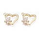 Brass Micro Pave Clear Cubic Zirconia Charms KK-N232-256-1