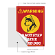 防水ポリ塩化ビニールの警告サインのステッカー  単語の長方形  犬の模様  25x17.5cm  5個/セット DIY-WH0237-006-3