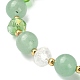 Natural Green Aventurine & Glass Beaded Stretch Bracelet BJEW-TA00308-3