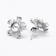 925 Sterling Silver Micro Pave Cubic Zirconia Stud Earring Findings STER-F035-13P-2