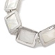 Natural White Shell Link Chain Bracelets BJEW-E077-02P-04-3