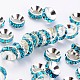 Brass Rhinestone Spacer Beads X-RB-A020-9mm-03S-1