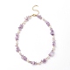 Ensemble de colliers de perles de pierres précieuses mélangées naturelles 4 pièces 4 styles pour femmes NJEW-JN04008-3