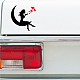 CREATCABIN 4 Sets Lovesick Car Decals Banksy Inspired Stickers Waterproof Reflective for Cars Vehicles Women Bumper Window Laptop Doors Walls Motorcycle Decoration Decals(Black+Red) DIY-WH0308-255I-7