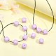 Chgcraft 26 pièces 26 lettres perles de silicone perles de silicone violet cube perles de silicone bricolage perles de silicone en vrac pour la fabrication de bijoux de collier de boucle d'oreille SIL-CA0001-36-4