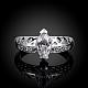 Silver Color Plated Brass Cubic Zirconia Wedding Rings for Girls RJEW-BB00755-7-2