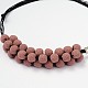 (vente de bijoux fêtes d'usine) colliers de perles de roche de lave NJEW-D204-02-2