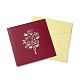 Прямоугольник 3d цветок розы всплывающая бумажная поздравительная открытка AJEW-A008-01A-2