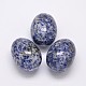 Perle di diaspro a macchie blu pietra d'uovo DJEW-L008-24C-1
