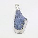 Electroplate Natural Dyed Druzy Crystal Pendants G-L044-03S-2