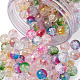 Fili di perle di vetro craquelé verniciato a spruzzo trasparente GLAA-TA0003-09-4