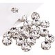 PH PandaHall Silver Plated Nickel Free Brass Middle East Rondelle Rhinestone Spacer Beads Silver 6x3mm for Jewelry Making 50 Pcs/Bag RB-PH0001-07S-NF-2