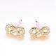 Brass Micro Pave Cubic Zirconia Stud Crawler Earrings EJEW-P119-03G-1