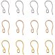 PandaHall Elite about 45 pcs 3 Colors 304 Stainless Steel Earring Hooks Ear Wire with Loop for DIY Earring Jewelry Craft Making STAS-PH0019-05-1