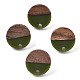 Orecchini a bottone in resina opaca e legno di noce MAK-N032-008A-B03-1