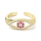 Сглаз реальные 18k покрытием манжеты кольца для женщин подарок ZIRC-C021-03G-02-1