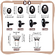 PandaHall Elite 24 Set 4 Style Oval Plastic Craft Safety Screw Noses DOLL-PH0001-43-2