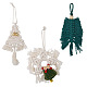 Crafans 3pcs3スタイルのクリスマステーマコットン織りペンダントデコレーション  タッセルとボールの葉と木  結婚式のパーティーの装飾のため  ミックスカラー  1個/スタイル HJEW-CF0001-13-1