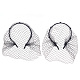 Fingerinspire 2 個 2 スタイルブライダルパールメッシュベール布ヘアバンド  女性のためのヘアアクセサリー  ブラック  内径：128x110mm  1個/スタイル MRMJ-FG0001-16B-1