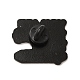 プログラマー コード ワード エナメル ピン  衣服のバックパックのための電気泳動の黒い合金のブローチ  ティール  26x30x1.5mm JEWB-I022-08A-2