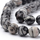 Natürliche schwarze Seide Stein / Netstone Perlen Stränge G-Q462-103-10mm-3