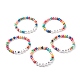 Bracelets extensibles lettre perles acryliques BJEW-JB07021-1