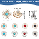 Wadorn 16 Sets 8 Farben Emailleknöpfe aus Zinklegierung BUTT-WR0001-03-2
