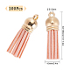 SUNNYCLUE 100Pcs Pink Keychain Tassels Bulk Faux Leather Tassel Pendant Decorations Golden Cap Tassel Charm for Jewellery Making DIY Keychain Earring Necklace Key Rings Charms Crafting Supplies FIND-SC0003-22B-2