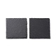 天然黒石カップマット  ラフエッジコースター  スポンジパッド付き  正方形  100~105x100~105x4~6mm AJEW-G036-04-2