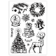 塩ビプラスチックスタンプ  DIYスクラップブッキング用  装飾的なフォトアルバム  カード作り  スタンプシート  クリスマステーマの模様  16x11x0.3cm DIY-WH0167-56-1037-8