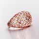 Classic Real Rose Gold Plated Brass Cubic Zirconia Wide Band Rings for Women RJEW-BB05777-7RG-3