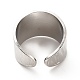 304 Stainless Steel Textured Wide Band Open Cuff Ring for Women RJEW-F131-08P-3