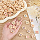 Letras mayúsculas mezcladas al azar o fichas de scrabble de madera en blanco sin terminar DIY-WH0162-89-3