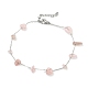 Bracelet de cheville en perles de pierres précieuses naturelles mélangées avec 304 chaîne en acier inoxydable pour femme AJEW-Z008-01-2