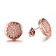 Brass Micro Pave Cubic Zirconia Stud Earrings EJEW-T001-09RG-1