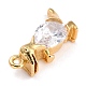 Brass Micro Pave Clear Cubic Zirconia Charms ZIRC-L097-038G-2