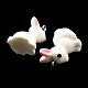不透明樹脂ペンダント  プラチナトーンの鉄製ループが付いた 3D ウサギのチャーム  リネン  24.5x13x19mm  穴：2mm RESI-XCP0001-98-4
