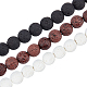 OLYCRAFT 141 Pcs Lava Rock Beads Round Gemstone Loose Beads Round Stone Beads 8mm Bulk Beads for Bracelet Necklace Jewelry Making - 3 Styles G-OC0002-05B-1