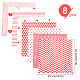 バレンタインデー柄のコットン生地  パッチワーク用  パッチワークにティッシュを縫う  正方形  レッド  50.1x50.1x0.01cm  8個/袋 DIY-WH0181-76-2