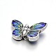 Butterfly Brass Enamel Beads KK-N0081-79A-1