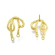 Rack Plating Brass Stud Earring Findings KK-G437-04MG-2
