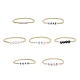 7pcs 7 bracelets extensibles en hématite synthétique de style sertis de perles de lettres acryliques BJEW-JB08132-1