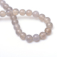 Brins ronds de perles en agate grise naturelle X-G-R345-6mm-07-3