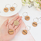 SUNNYCLUE 1 Box 12Pcs Wooden Wine Glass Charms Glass Markers Identification Pendants Including 6 Styles Natural Wood Charm For Wine Glass Champagne Flutes Cocktails Martinis WOOD-SC0001-35-3