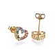 Brass Micro Pave Cubic Zirconia Stud Earrings EJEW-L224-25G-2