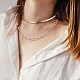 ANATTASOUL 4Pcs 4 Style Alloy Paperclip & Herringbone Chain Necklaces Set NJEW-AN0001-09-6