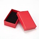 厚紙ジュエリーペンダント/イヤリングボックス  2スロット  黒いスポンジを使って  ジュエリーギフト包装用  レッド  8.4x5.1x2.5cm CBOX-L007-006C-2