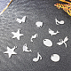 Benecreat 144 pz in acciaio inox vuoto di forma mista tag di timbratura pendenti e 80 anelli di salto per la creazione di orecchini di collana braccialetto (12 pezzi / forma) STAS-BC0003-02-4