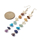 Chakra Theme Natural & Synthetic Mixed Gemstone Chip Beaded Tassel Earrings EJEW-JE05452-01-3